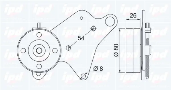 Handler.Part Tensioner pulley, v-ribbed belt IPD 140419 2