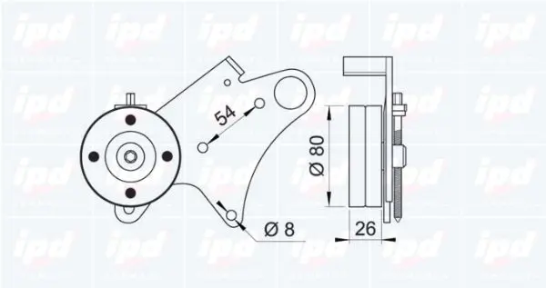 Handler.Part Tensioner pulley, v-ribbed belt IPD 150422 2