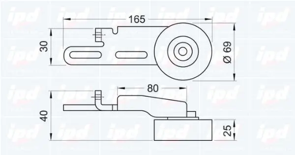 Handler.Part Tensioner pulley, v-ribbed belt IPD 140423 2