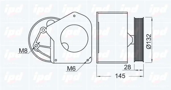 Handler.Part Deflection/guide pulley, v-ribbed belt IPD 151075 2