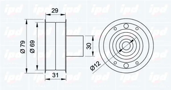 Handler.Part Deflection/guide pulley, timing belt IPD 140441 2