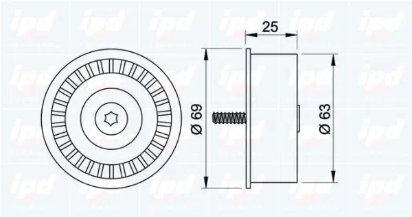 Handler.Part Deflection/guide pulley, timing belt IPD 150453 2