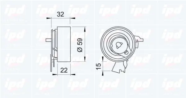 Handler.Part Tensioner pulley, timing belt IPD 140455 2