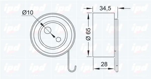 Handler.Part Tensioner pulley, timing belt IPD 140872 2