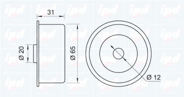 Handler.Part Deflection/guide pulley, timing belt IPD 150457 2