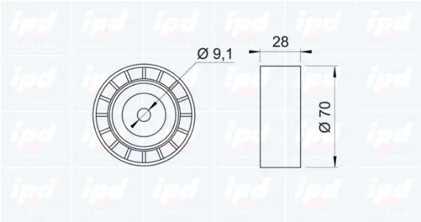 Handler.Part Deflection/guide pulley, v-ribbed belt IPD 150472 2