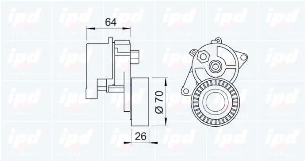 Handler.Part Tensioner lever, v-ribbed belt IPD 100477 2