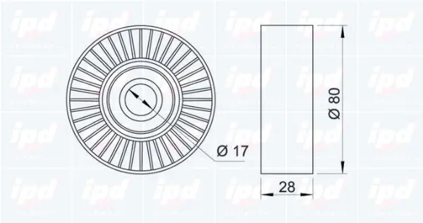 Handler.Part Deflection/guide pulley, v-ribbed belt IPD 150294 2