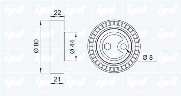 Handler.Part Tensioner pulley, v-ribbed belt IPD 140482 2