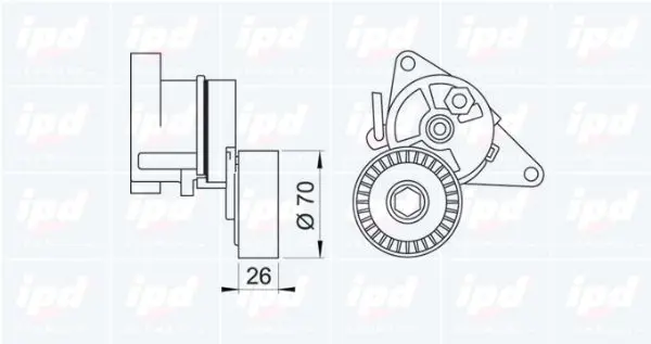 Handler.Part Tensioner lever, v-ribbed belt IPD 100487 2