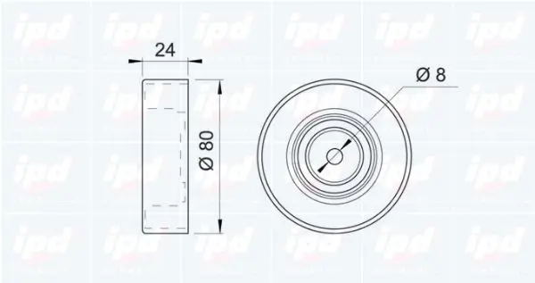 Handler.Part Deflection/guide pulley, v-ribbed belt IPD 150488 2