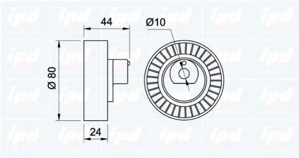 Handler.Part Deflection/guide pulley, v-ribbed belt IPD 150491 2