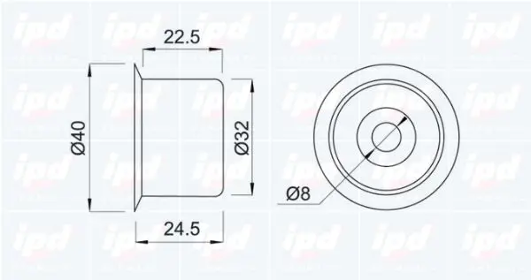 Handler.Part Deflection/guide pulley, timing belt IPD 150493 2