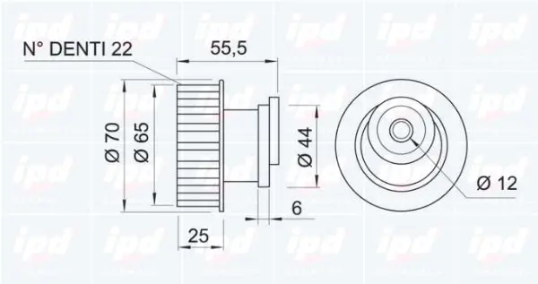 Handler.Part Tensioner pulley, timing belt IPD 140495 2