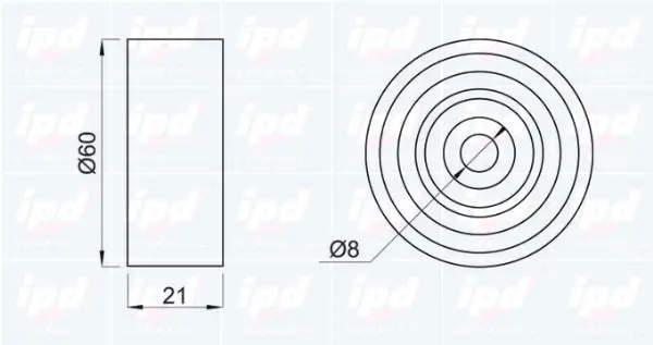 Handler.Part Deflection/guide pulley, timing belt IPD 150496 2