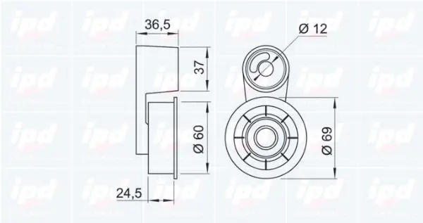 Handler.Part Tensioner pulley, timing belt IPD 140500 2