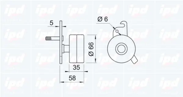 Handler.Part Tensioner pulley, v-ribbed belt IPD 140511 2