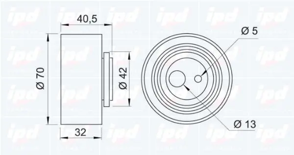 Handler.Part Tensioner pulley, timing belt IPD 140518 2