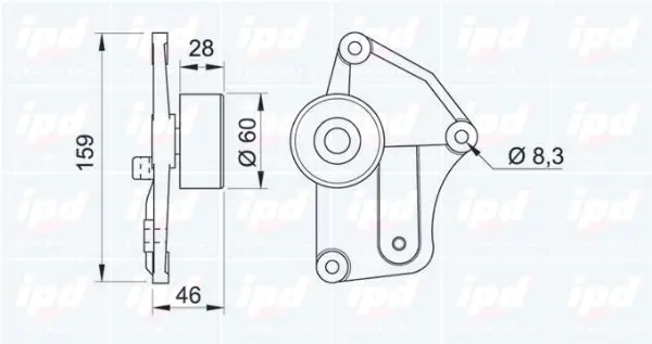 Handler.Part Deflection/guide pulley, v-ribbed belt IPD 140523 2