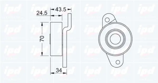 Handler.Part Deflection/guide pulley, v-ribbed belt IPD 140525 2