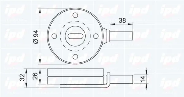 Handler.Part Tensioner pulley, v-ribbed belt IPD 140530 2