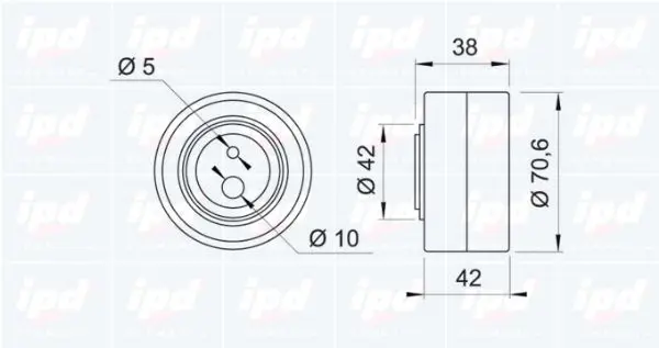 Handler.Part Tensioner pulley, timing belt IPD 150533 2