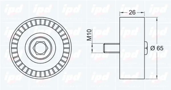 Handler.Part Deflection/guide pulley, v-ribbed belt IPD 153462 2