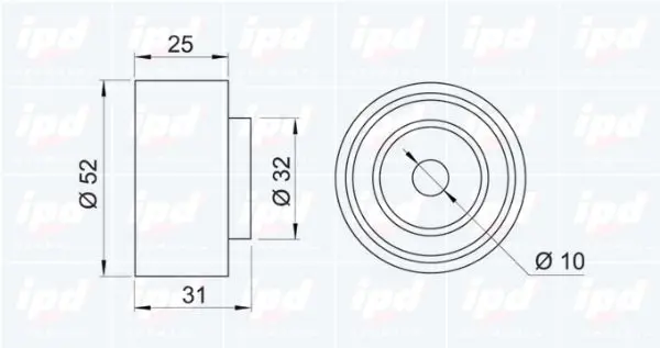 Handler.Part Deflection/guide pulley, timing belt IPD 150551 2