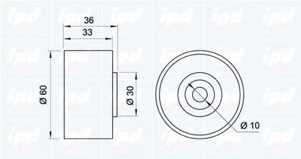 Handler.Part Deflection/guide pulley, timing belt IPD 150556 2