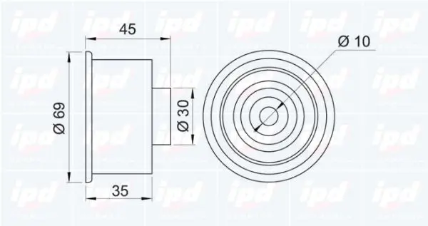 Handler.Part Deflection/guide pulley, timing belt IPD 150557 2