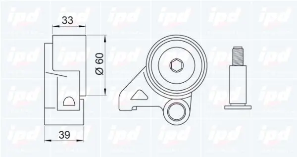 Handler.Part Tensioner pulley, timing belt IPD 140558 2