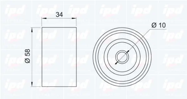 Handler.Part Deflection/guide pulley, timing belt IPD 150559 2