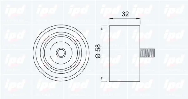 Handler.Part Deflection/guide pulley, timing belt IPD 150540 2