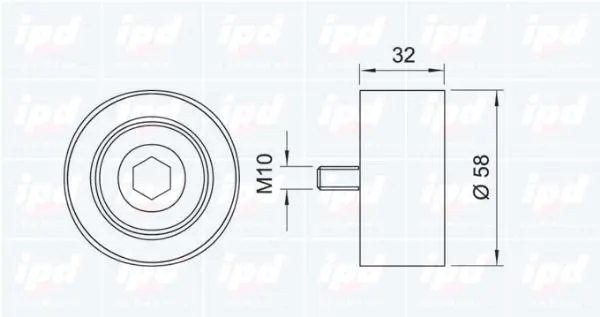 Handler.Part Deflection/guide pulley, timing belt IPD 153379 2