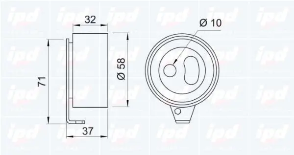 Handler.Part Tensioner pulley, timing belt IPD 150568 2