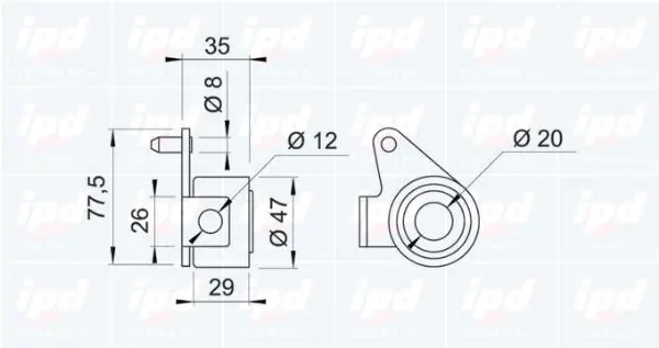 Handler.Part Tensioner pulley, timing belt IPD 140600 2