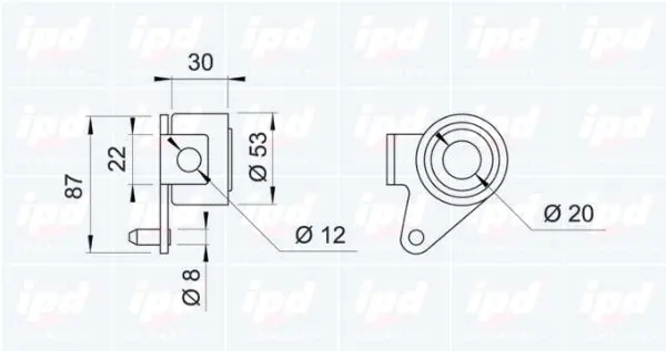 Handler.Part Tensioner pulley, timing belt IPD 140601 2