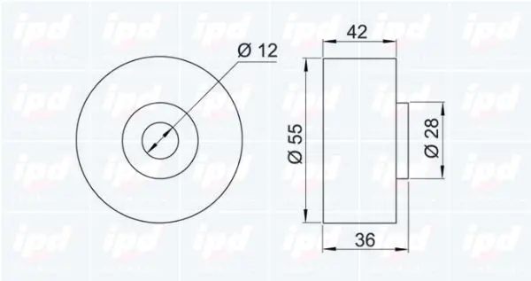 Handler.Part Deflection/guide pulley, timing belt IPD 150541 2