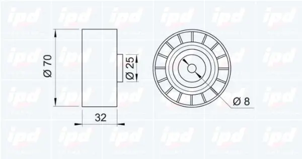 Handler.Part Tensioner pulley, v-ribbed belt IPD 150676 2