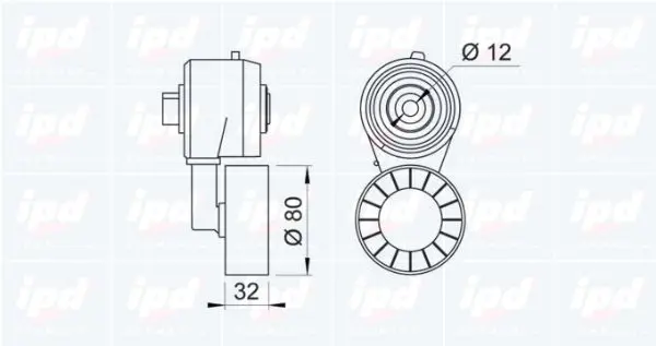 Handler.Part Tensioner lever, v-ribbed belt IPD 100686 2