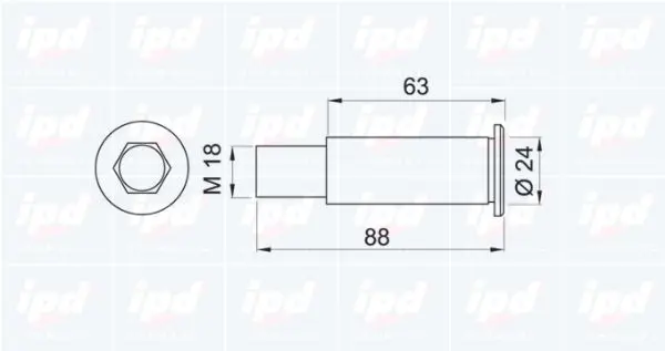 Handler.Part Bearing journal, tensioner pulley lever IPD 130660 2