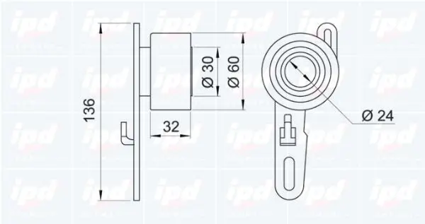 Handler.Part Tensioner pulley, timing belt IPD 140782 2