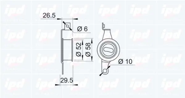 Handler.Part Tensioner pulley, timing belt IPD 140787 2