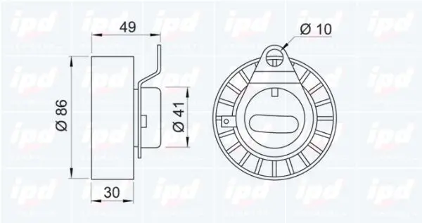 Handler.Part Tensioner pulley, timing belt IPD 153213 2