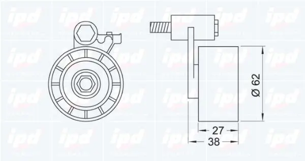 Handler.Part Tensioner pulley, timing belt IPD 140797 2