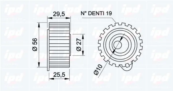 Handler.Part Tensioner pulley, timing belt IPD 140798 2