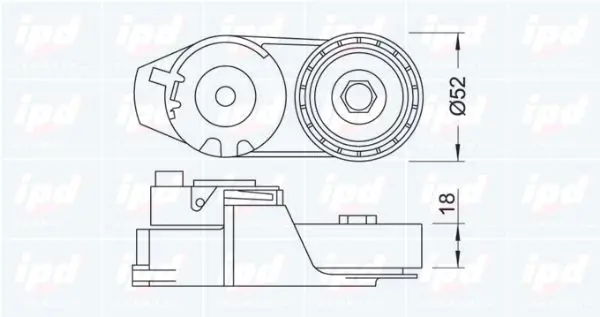 Handler.Part Belt tensioner, v-ribbed belt IPD 153269 2