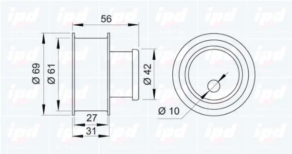 Handler.Part Tensioner pulley, timing belt IPD 140905 2