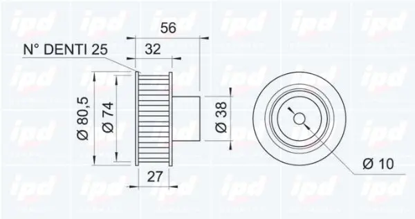 Handler.Part Deflection/guide pulley, timing belt IPD 150908 2