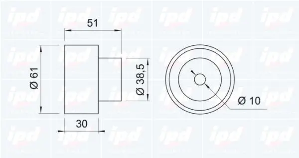 Handler.Part Deflection/guide pulley, timing belt IPD 140911 2